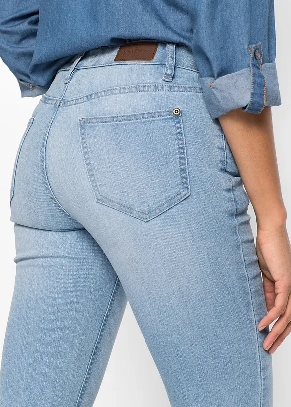 Bootcut džíny Mid Waist, strečové, bonprix