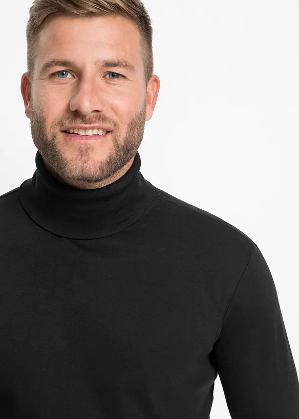 Triko z čisté bavlny s rolákovým límcem, dlouhý rukáv, bonprix