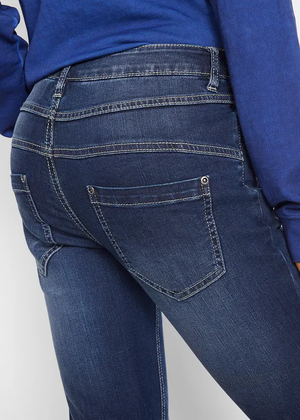 Bootcut džíny Mid Waist, strečové, bonprix