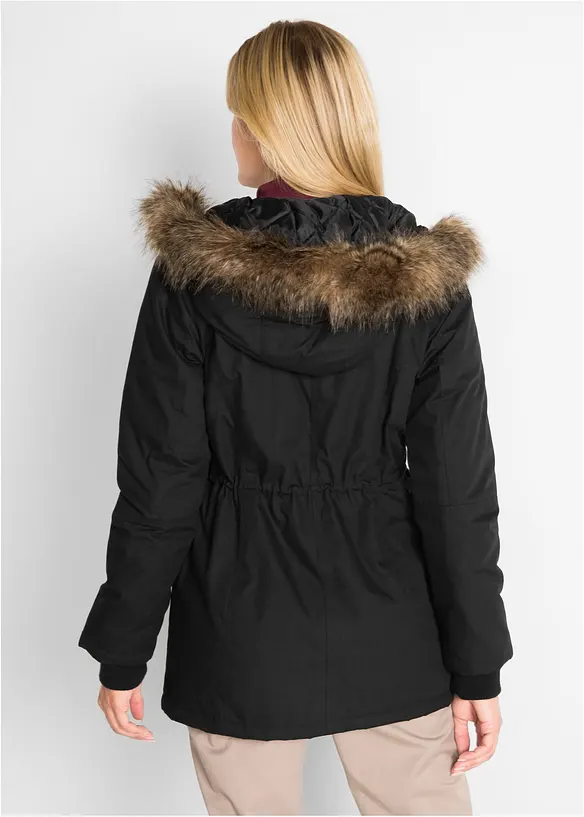 Krátká parka s umělou kožešinou, bpc bonprix collection