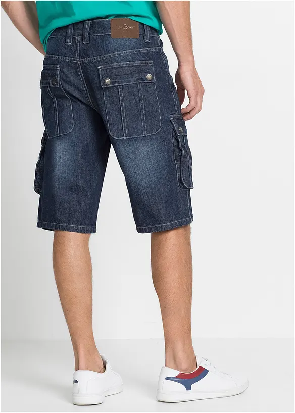 Cargo džínové bermudy, Regular Fit, bonprix