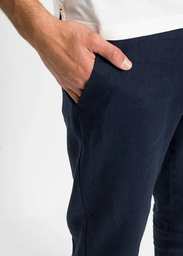 Chino kalhoty Regular Fit, Straight, z čistého lnu, bonprix