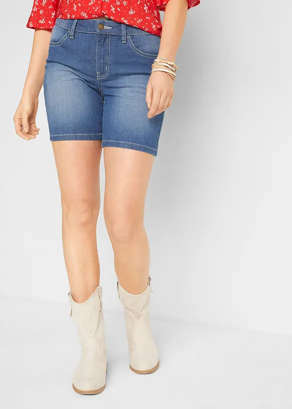 Džínové šortky Slim Fit, Mid Waist (2 ks v balení), bonprix