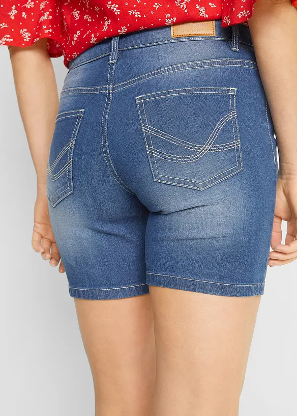 Džínové šortky Slim Fit, Mid Waist (2 ks v balení), bonprix