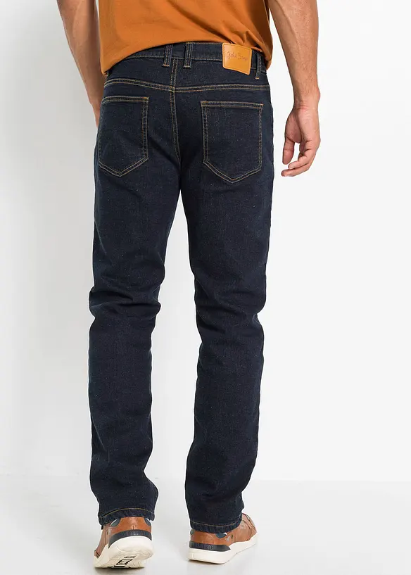 Strečové termo džíny Straight s hřejivou flísovou podšívkou, Classic Fit, bonprix