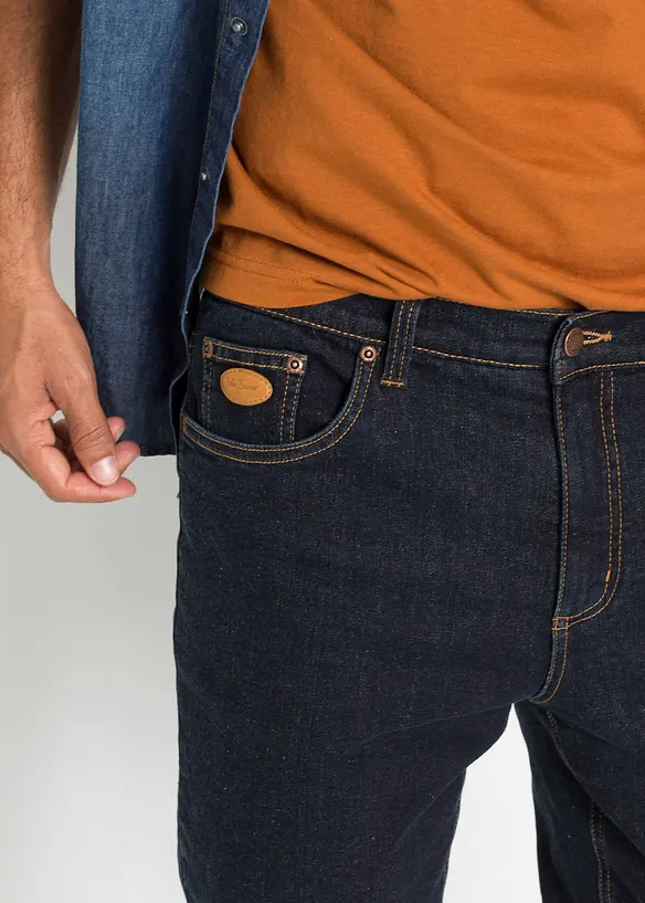 Strečové termo džíny Straight s hřejivou flísovou podšívkou, Classic Fit, bonprix