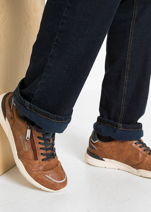 Strečové termo džíny Straight s hřejivou flísovou podšívkou, Classic Fit, bonprix