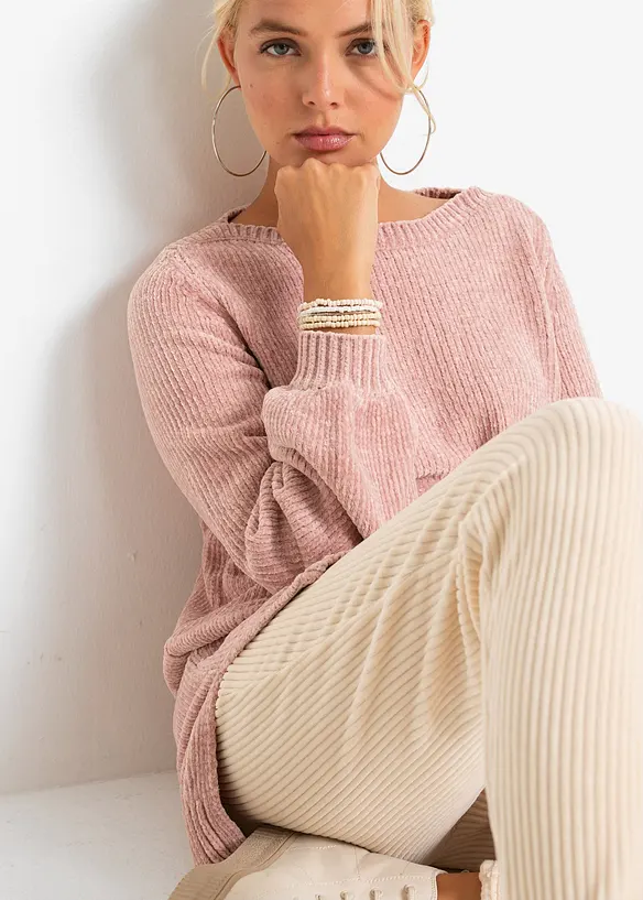 Žinylkový dlouhý svetr, bonprix