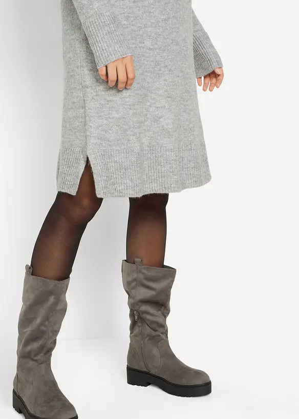 Pletené oversize šaty s rolákem, bonprix