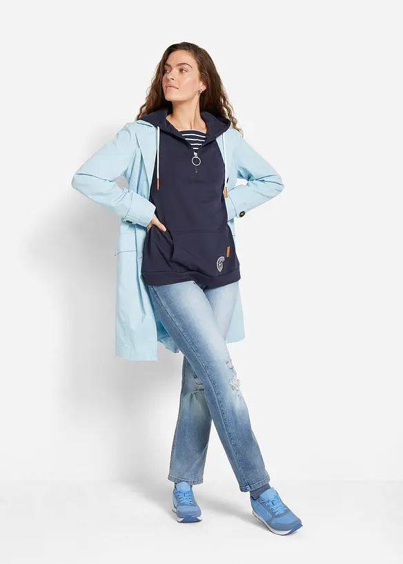 Mikina s kapuc&iacute;, z bavlněn&eacute; směsi, bonprix