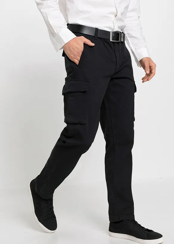 Strečové kalhoty s čistou bavlnou, Regular Fit, Straight, bonprix