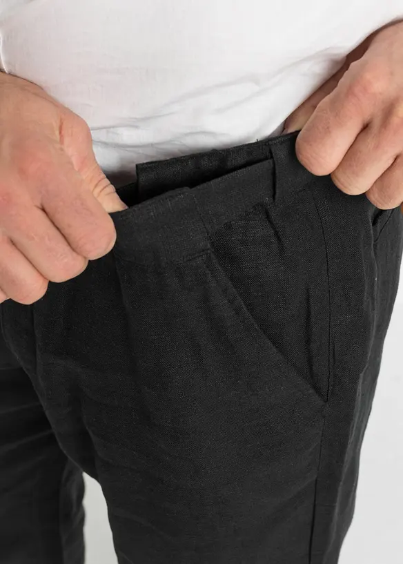 Chino kalhoty Regular Fit, Straight, z čistého lnu, bonprix