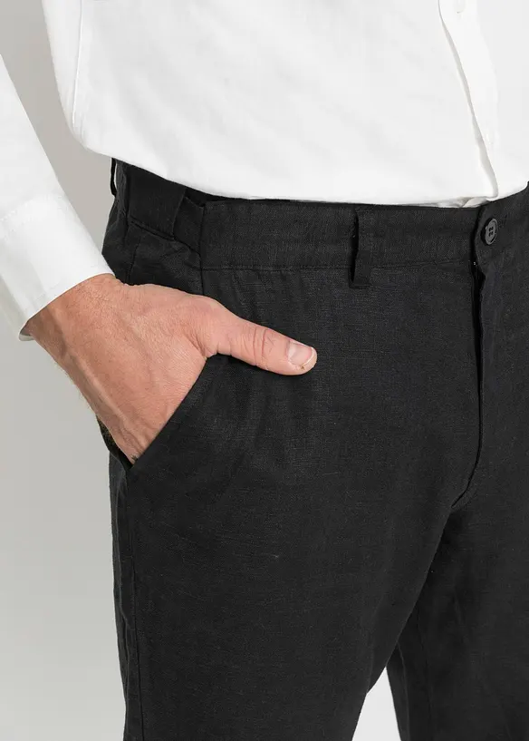 Chino kalhoty Regular Fit, Straight, z čistého lnu, bonprix