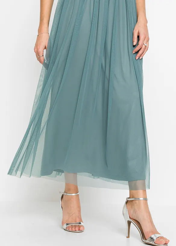 Maxi šaty s výšivkou s flitry, bonprix