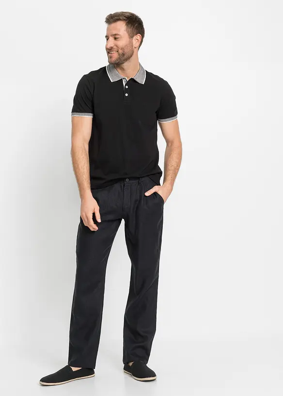 Chino kalhoty Regular Fit, Straight, z čist&eacute;ho lnu, bonprix