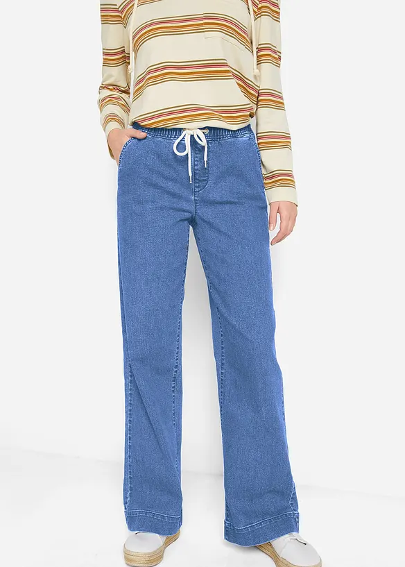 Strečové džíny Wide Leg, Mid Waist, bonprix