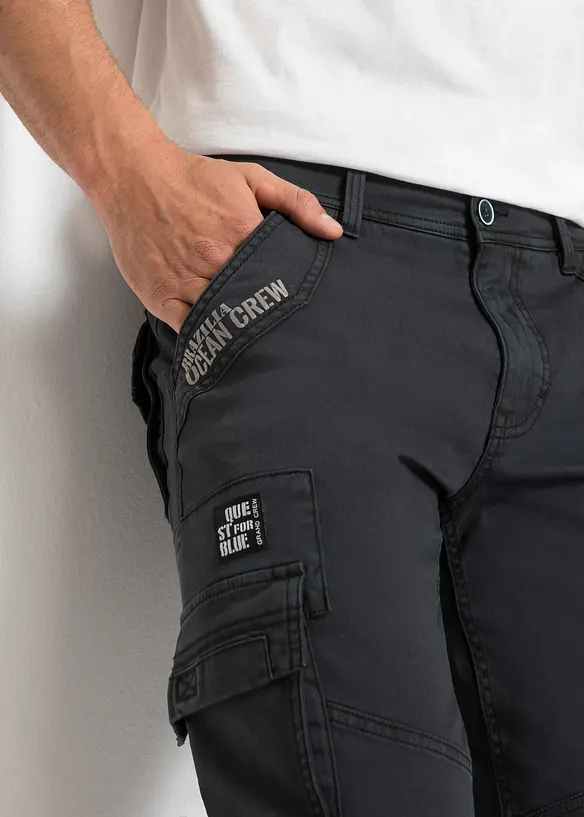 Dlouhé strečové bermudy s cargo kapsami, Regular Fit, bonprix