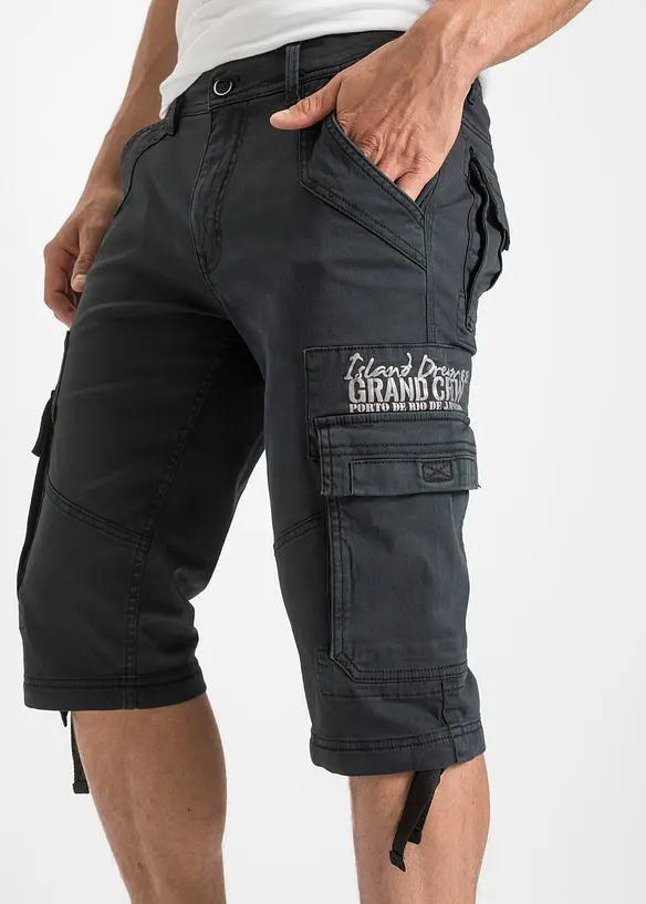 Dlouhé strečové bermudy s cargo kapsami, Regular Fit, bonprix