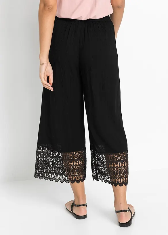 Kalhoty Culotte s krajkou, bonprix