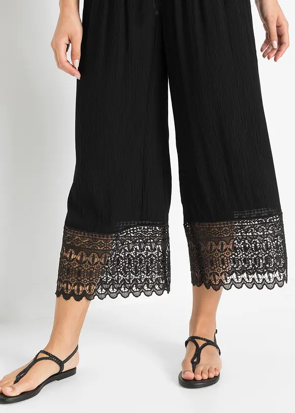 Kalhoty Culotte s krajkou, bonprix