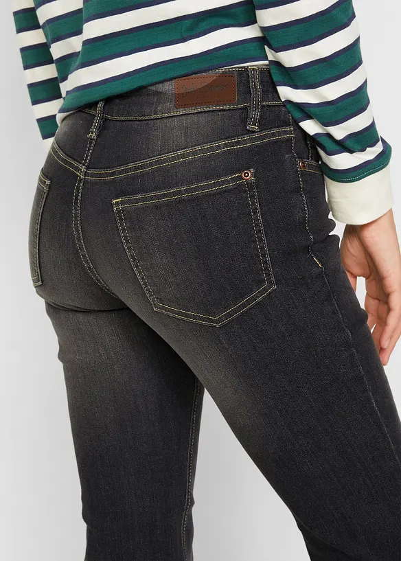 Bootcut džíny Mid Waist, strečové, bonprix