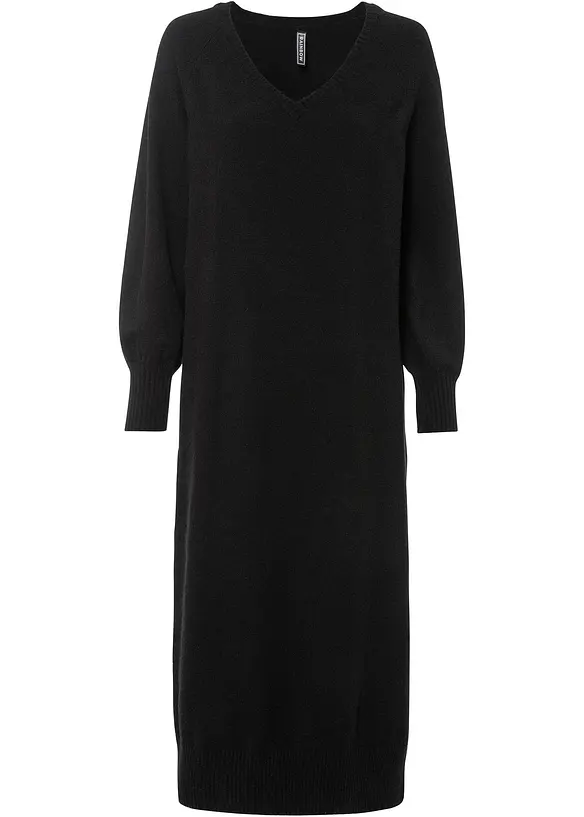 Oversize pletené šaty v délce midi, bonprix