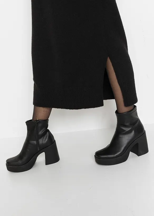 Oversize pletené šaty v délce midi, bonprix