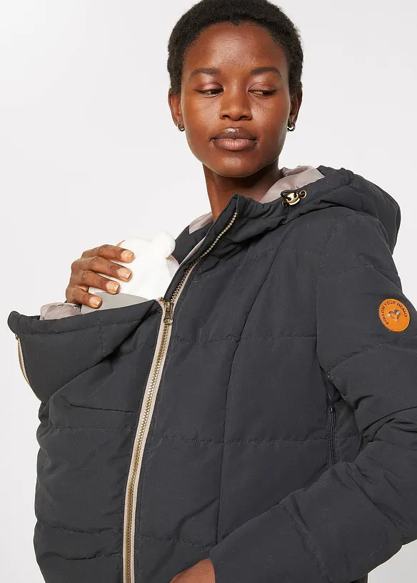 Těhotenský a nosicí kabát 3 v 1 s prošíváním, recyklovaný polyester, bonprix