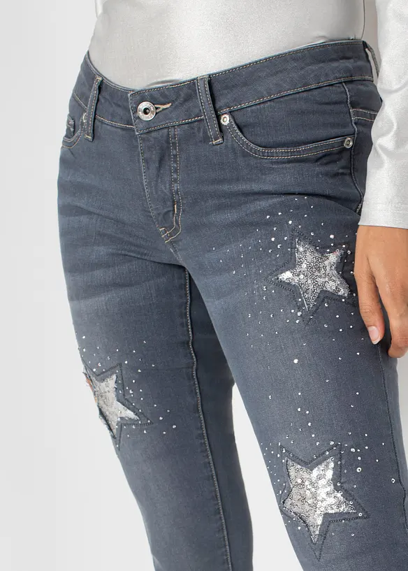Džíny s hvězdičkami Skinny, Low Waist, bonprix