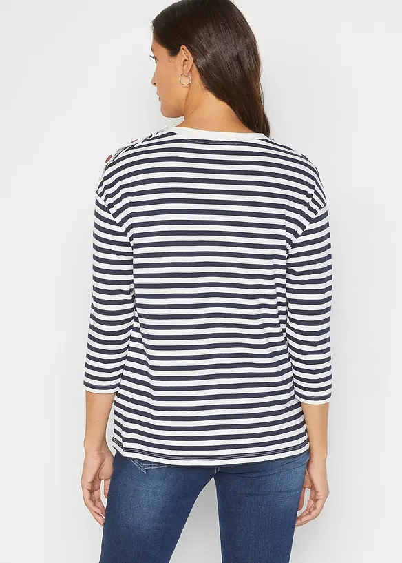 Oversized triko s knoflíky, dlouhý rukáv, bonprix