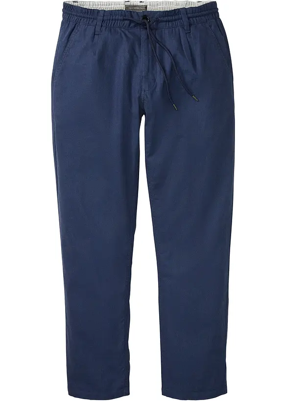 Kalhoty bez zapínání, ze vzdušné směsi se lnem, Relaxed Fit, Straight, bonprix