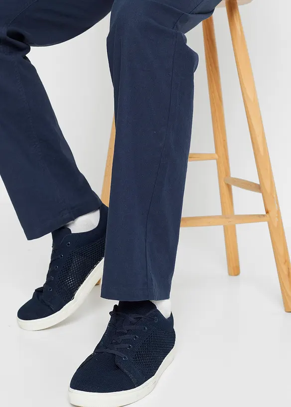 Kalhoty bez zapínání, ze vzdušné směsi se lnem, Relaxed Fit, Straight, bonprix
