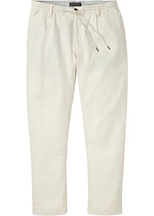 Kalhoty bez zapínání, se lnem, Relaxed Fit, Straight, bonprix