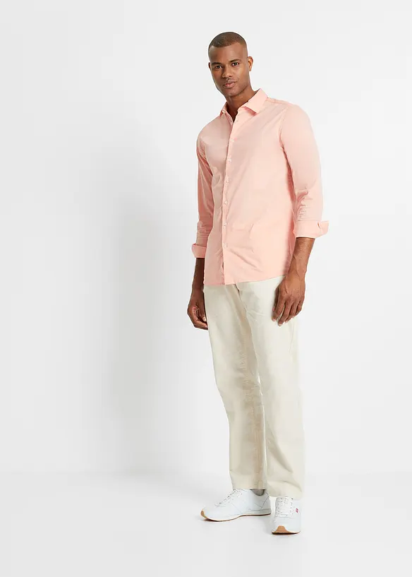Kalhoty bez zapínání, se lnem, Relaxed Fit, Straight, bonprix