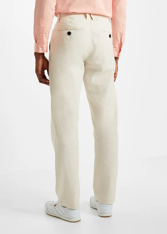 Kalhoty bez zapínání, se lnem, Relaxed Fit, Straight, bonprix