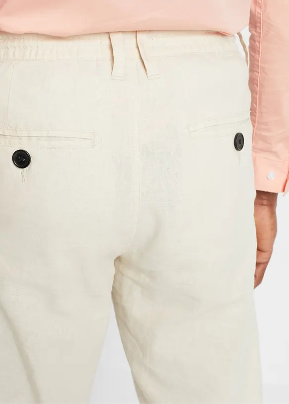 Kalhoty bez zapínání, se lnem, Relaxed Fit, Straight, bonprix