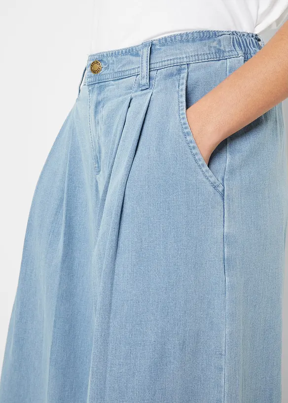 Kalhotová džínová sukně Wide Leg, bonprix