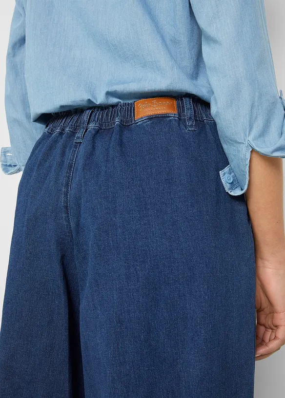 Kalhotová džínová sukně Wide Leg, bonprix