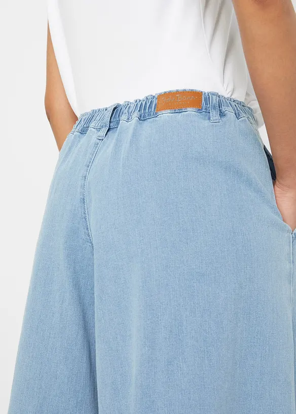 Kalhotová džínová sukně Wide Leg, bonprix