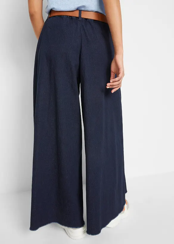 Kalhotová džínová sukně Wide Leg, bonprix