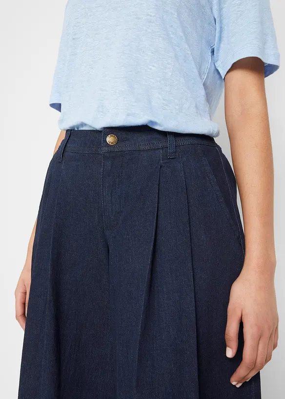Kalhotová džínová sukně Wide Leg, bonprix