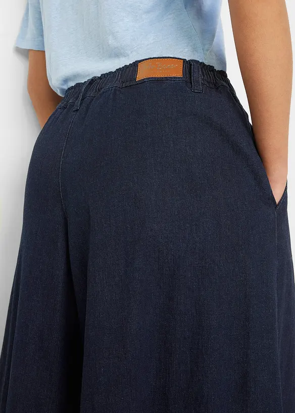 Kalhotová džínová sukně Wide Leg, bonprix
