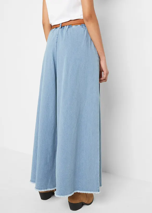 Kalhotová džínová sukně Wide Leg, bonprix