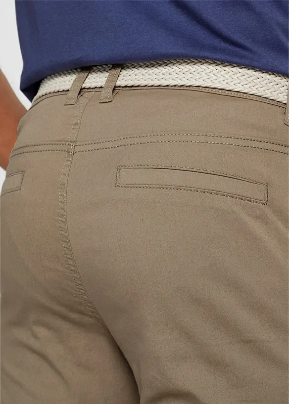 Chino kalhoty s pohodlným pasem a opaskem, Regular Fit, Straight, bonprix