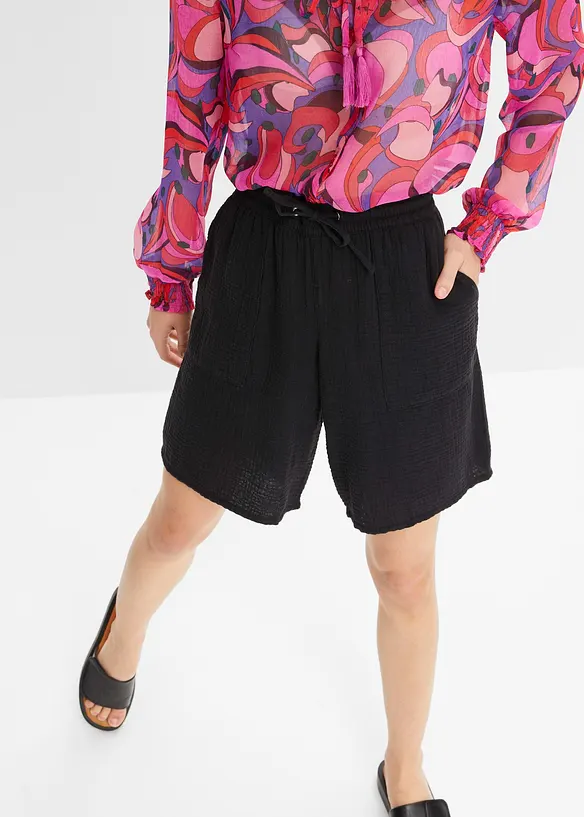 Mušelínové bermudy bez zapínání, bonprix