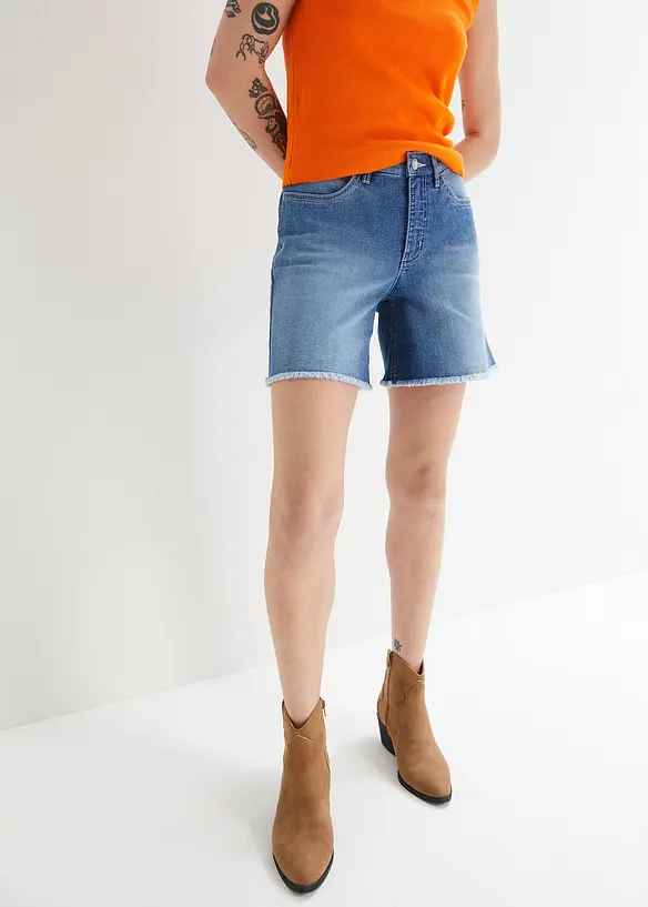 Strečové džínové šortky, Mid Waist, bonprix