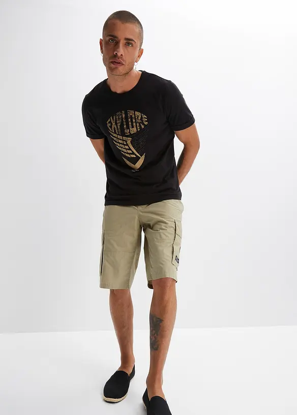 Cargo bermudy bez zapínání, Regular Fit, bonprix