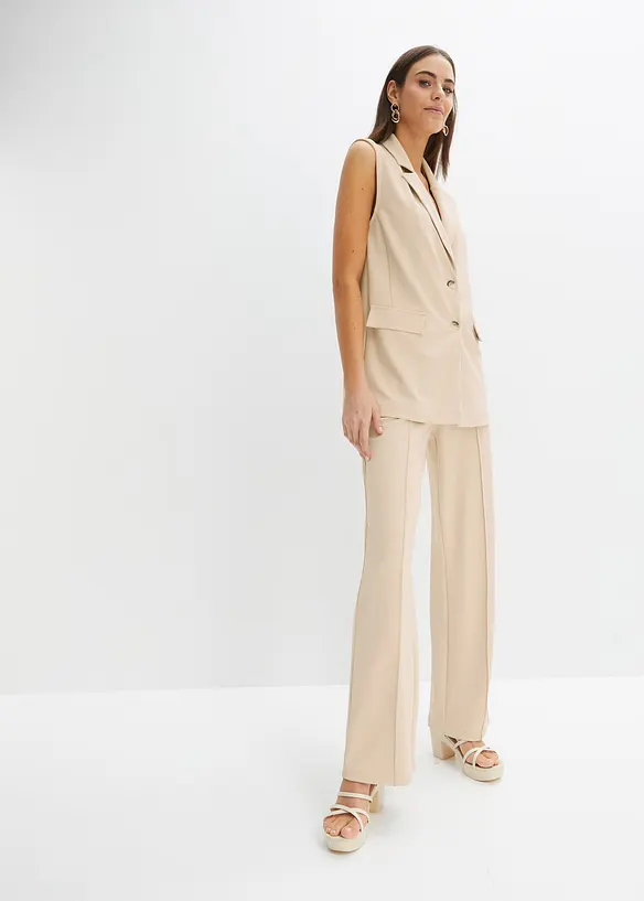 Kalhoty bez zapínání, z pevného interlocku, bonprix