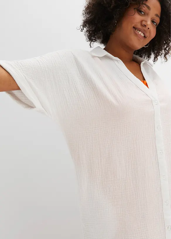 Dlouhá oversize halenka z bavlněného mušelínu, bonprix