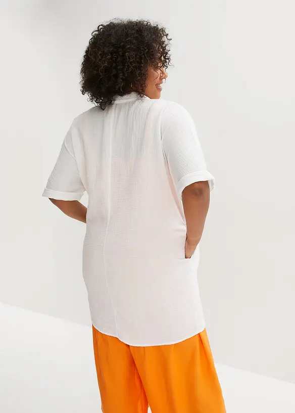 Dlouhá oversize halenka z bavlněného mušelínu, bonprix